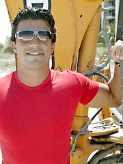 Athletic latin dude posing outdoor