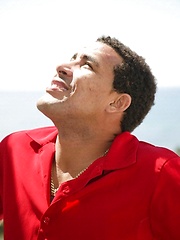 Straight latin man undress his clothes for stroking