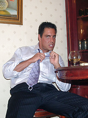 Marcello smoking cigars and stroking hot
