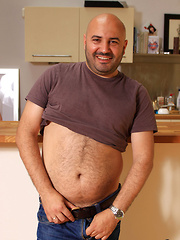 Bald bear gay solo jerking