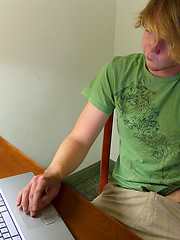 Cute emo boy in solo softcore scene