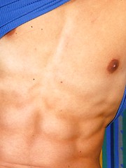 Muscled euro jock posing