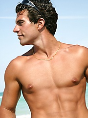 Sexy stallion man solo sessiona after beach swimming
