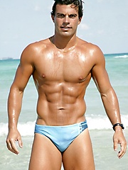 Sexy stallion man solo sessiona after beach swimming