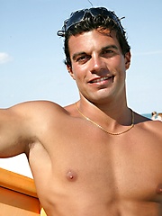 Sexy stallion man solo sessiona after beach swimming
