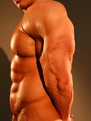 Tanned and muscled man body