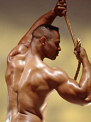 Black muscled man naked