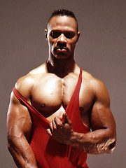 Black muscled man naked