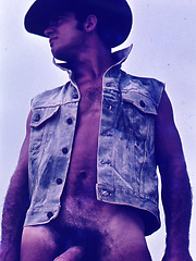 Retro gay cowboy erotic photo session