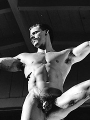 Daddy from 70s shows his muscled buddy