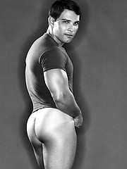 Beefy dude in retro photo set
