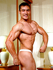 Axel Agabo shows his muscles