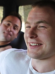 Two rednecks in a bareback action outdoors