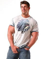 Gay porn star Zeb Atlas plays with own hard muscles