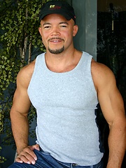 Big latin hunk shows his haity muscled chest