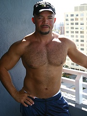Big latin hunk shows his haity muscled chest