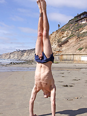 Gymnastic boy Eric plays with cock