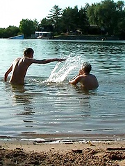 Nasty european boys have outdoor fun