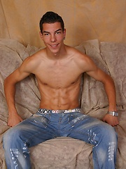 Skinny boy jacking off uncut cock