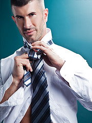 Two gay stars Adam Killian and Jeremy Stevens do business