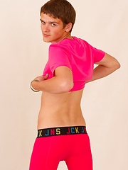 Stare at Danny Roulier exposing his body in trunks