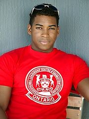 Beefy ebony man solo posing