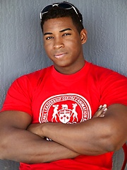 Beefy ebony man solo posing