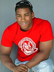 Beefy ebony man solo posing