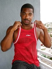 Black daddy oiled his hot brown chest